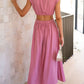 Lorna Rollkragen Taille Ausgeschnitten Sommer Midi-Kleid