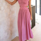 Lorna Rollkragen Taille Ausgeschnitten Sommer Midi-Kleid