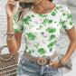 Weißes Blumen-T-Shirt - Lila