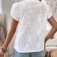 Weißes Spitzenshirt mit Puffärmeln - Alina