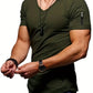 LORENZ - Locker geschnittenes Herren-T-Shirt mit V-Ausschnitt