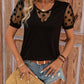 Schwarzes T-Shirt mit Tupfenärmeln - Elisa