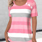 Top - mit streifen, rundhalsausschnitt und colourblocking