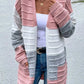 FallStil® - Offene Strickjacke mit rosa Farbblock