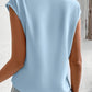 Hellblaue Wickelbluse - Emilia