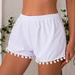 Weiße Pompon-Shorts - Kira
