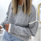 WinterTrend® - Grauer Langarmpullover mit Rundhalsausschnitt