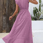 Swiss Dot-Kleid mit V-Ausschnitt und Rüschenärmeln – Amanda