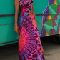Sadie - Rückenfreies Kleid mit abstraktem Blumendruck