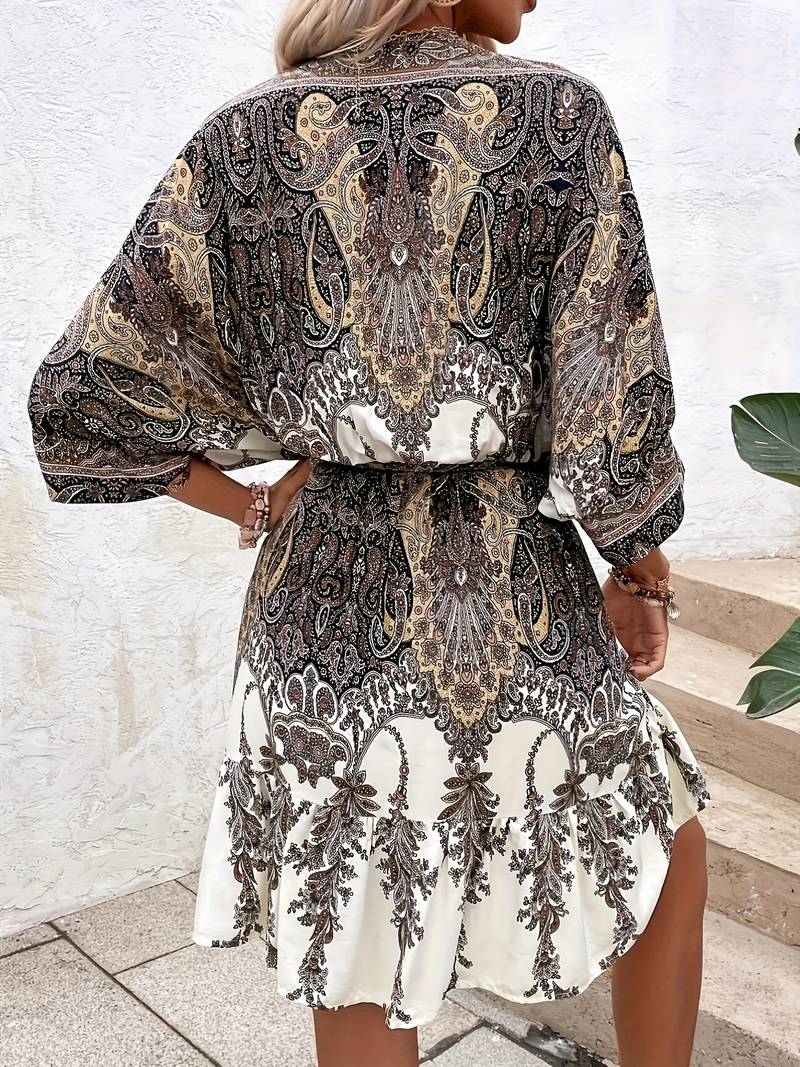 Elegantes kurzärmeliges Kleid für Frühling und Sommer - Sanny