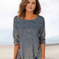 FallStil® - Blaues Ombre Fade Luxe Print Tunika-Top