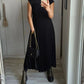 Coralyn - Einfaches einfarbiges Plisseekleid