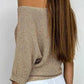 FallStil® - Goldfarbener einfarbiger Pullover mit Rundhalsausschnitt