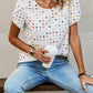 Weißes Punktmuster T-Shirt - Emma