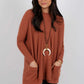 Damen Oversized Sweater mit Taschen und Rundhalsausschnitt