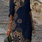 Raffiné® - Golden Midnight Atemberaubendes Kleid in marineblau mit goldenem Designmuster