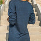 WinterTrend® - Eleganter navyblauer einfarbiger Langarmpullover