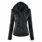 Lena - Vintage Kapuzenjacke Aus Leder Mit Kapuze