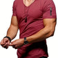 LORENZ - Locker geschnittenes Herren-T-Shirt mit V-Ausschnitt