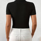 Schwarzes Herzknopf Shirt - Sophie