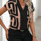 Schwarzes Geometrische-Bluse Julia