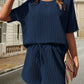 Gina | Set aus Kurzarmhemd und Shorts mit Kordelzug