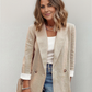 HerbstTrend® - Champagner Langarm Revers Blazer Jacke