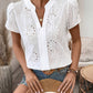 Weißes Spitzenshirt mit Puffärmeln - Alina