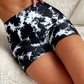 Schwarz-Weiße Muster Shorts - Alina