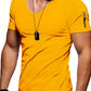 LORENZ - Locker geschnittenes Herren-T-Shirt mit V-Ausschnitt