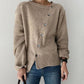 FallStil® - Asymmetrischer Langarmpullover mit Knopfleiste