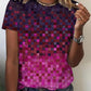 Naturlux® - Fuchsia Farbblock-Top mit kurzen Ärmeln
