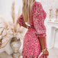 PureWear® - Winziges gerafftes kurzes Rüschen-Minikleid mit Blumenmuster
