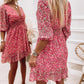PureWear® - Winziges gerafftes kurzes Rüschen-Minikleid mit Blumenmuster