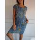 Eva - Weißes Midikleid mit Blättern