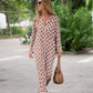 Amber - Modisches Kleid mit braunem Muster