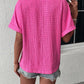 Luna - Pinkes Fledermausärmel V-Ausschnitt Shirt