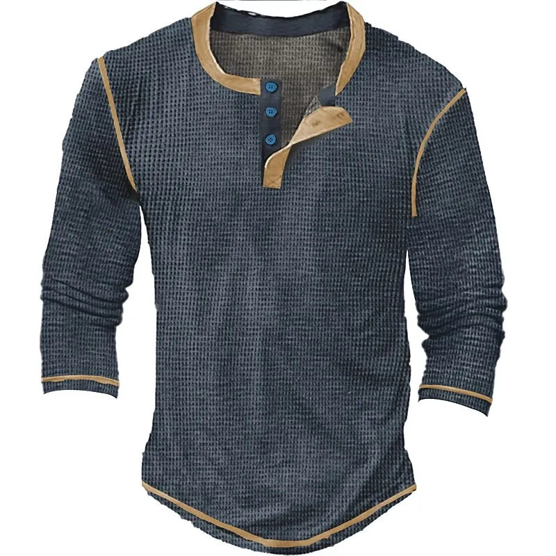 Arian - Vintage Herren T-Shirt  Waffelstrick Struktur
