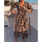 Elena - Leopard Midi Wickelkleid