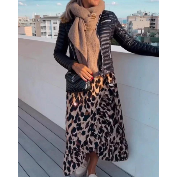 Elena - Leopard Midi Wickelkleid