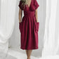 Isabella – Grünes Leinen Midikleid