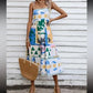 Carrie - Elegantes Print-Maxikleid
