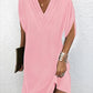 Mia - Olivgrünes V-Ausschnitt Kleid