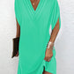 Mia - Olivgrünes V-Ausschnitt Kleid