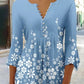 Mabel - Damen T-Shirt mit V-Ausschnitt und Knopfleiste