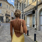 Adelaide - Elegantes gelbes Midikleid