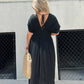 Maya | Schlitz V-neck Mühelos Maxi