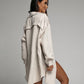 Oversize Musselin Bluse Freya Beige Lang