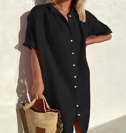Langes Kleid im Hemdenstil - Angela