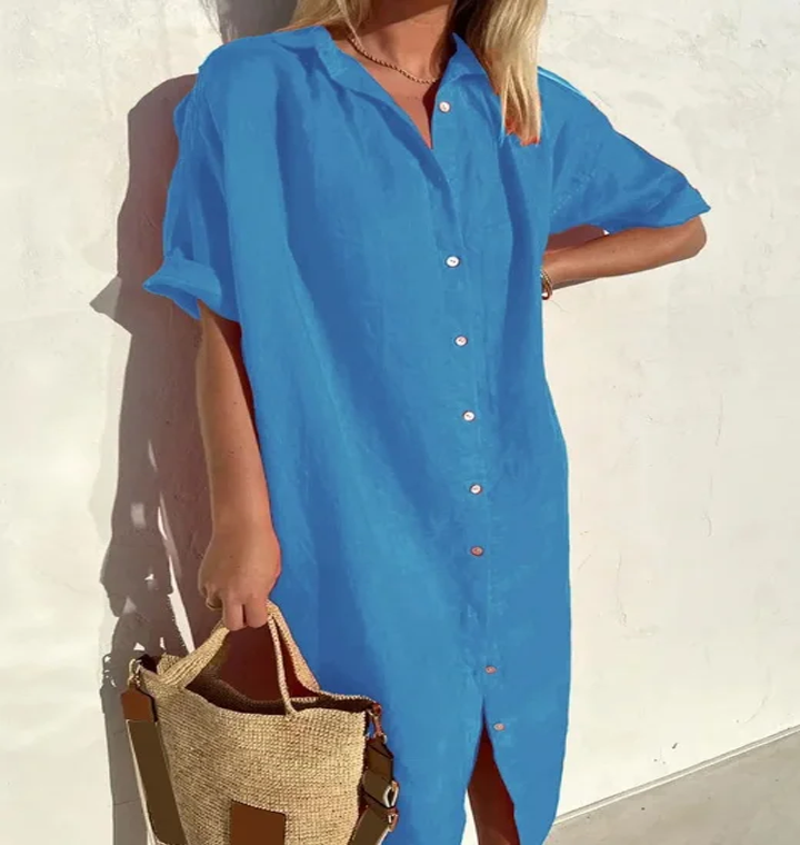 Langes Kleid im Hemdenstil - Angela